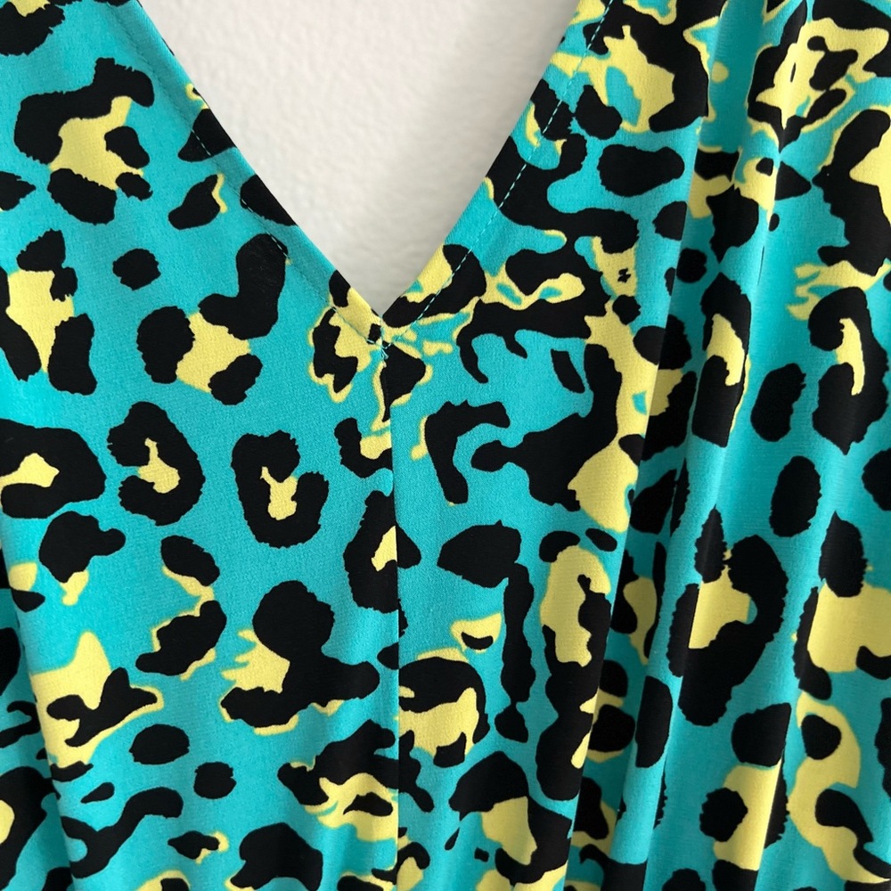 IMAN Blue and Yellow Sundress V-Neck - Picture 4 of 11